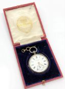 A silver fusee pocket watch, signed Sir John Bennett Ltd, London, in original box,