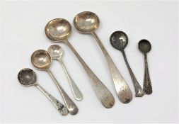 A group of Georgian and later salt and mustard spoons,