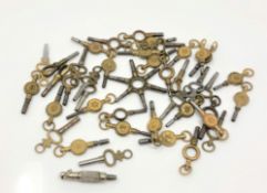 47 various antique pocket watch keys