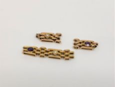 Three sections of a gold Victorian bracelet,