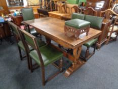 A Chapmans Siesta oak refectory dining table,