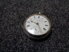 A silver pocket watch - the express English lever by JG Graves