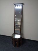 An Edwardian mahogany hall mirror,