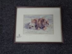 A Keith Proctor signed print depicting border terriers