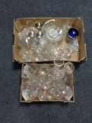 A box containing assorted twentieth century and later glassware to include drinking glasses,