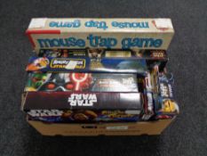 A box containing Star Wars Episode One 3D adventure game, Star Wars Angry Birds,