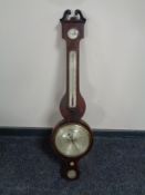 A 19th century inlaid mahogany barometer by W.