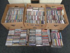 Six boxes containing various CDs