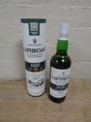 A bottle of Laphroaig Select Islay malt scotch whisky,