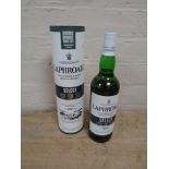 A bottle of Laphroaig Select Islay malt scotch whisky,