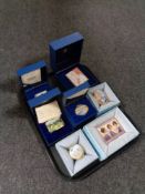 Eight boxed Halcyon Days enamel boxes with certificates