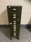 A 15 drawer metal Bisley index chest
