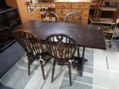 An oak refectory dining table,