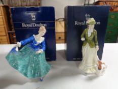 Two Royal Doulton figures, Janette HN3415, together with Sarah HN3852,