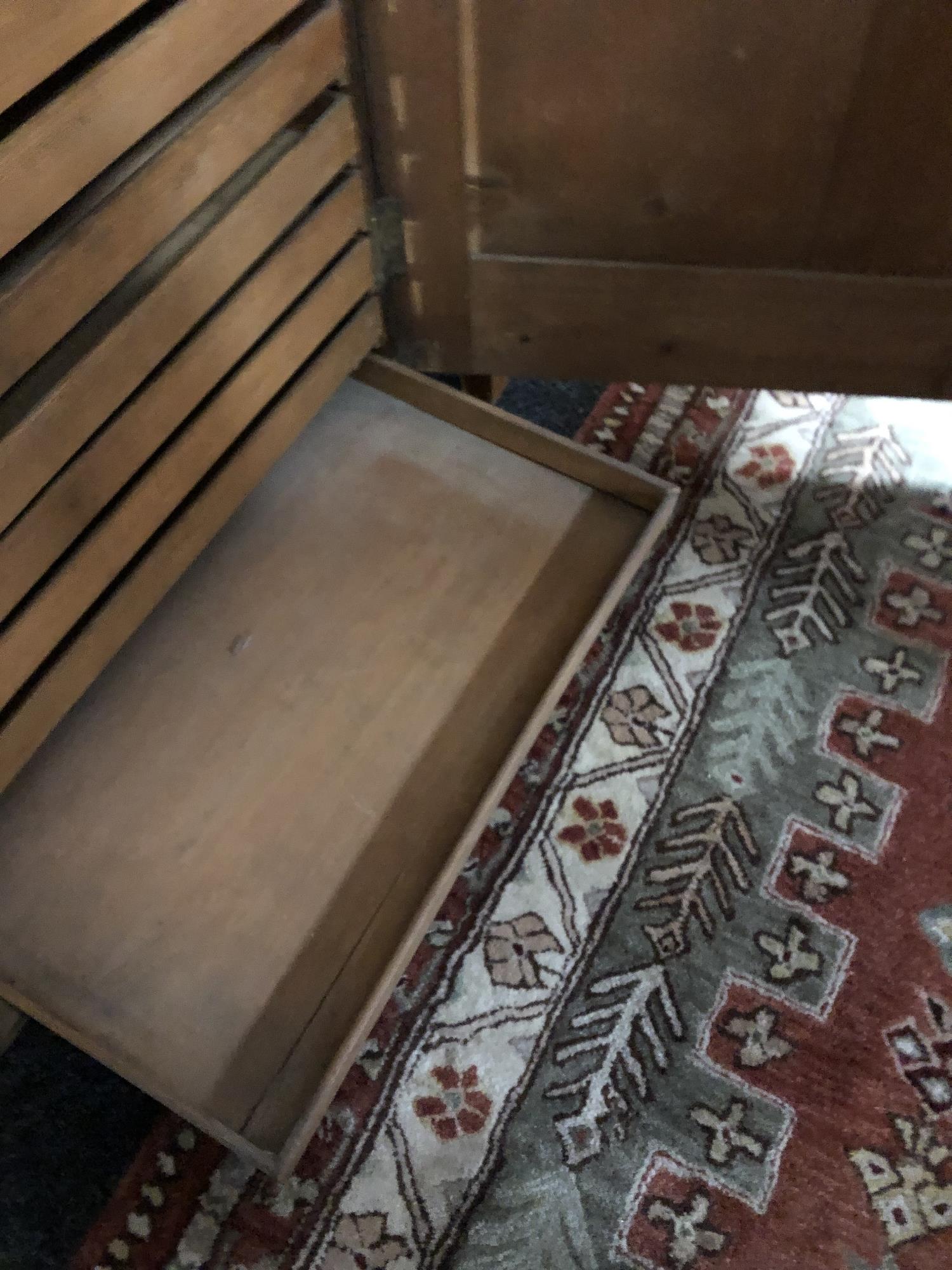 An antique pine printer's cabinet fitted trays - Image 4 of 4