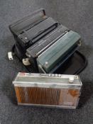 A tray containing five transistor radios to include Bush, Binatone, Ferguson,