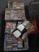 Seven assorted boxes containing a large quantity of CDs and a micro Hi-Fi system