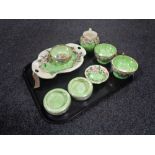 A tray of Maling china to include peony rose dishes, shaped plate, blossom bow jug.
