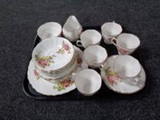 A tray containing a 21 piece Dorchester bone china tea service.