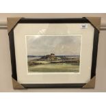 After Tom MacDonald, Bamburgh Golf Course, reproduction in colours, signed in pencil to margin,