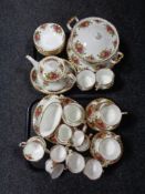 64 pieces of Royal Albert Old Country Roses tea and dinner china including a soup tureen