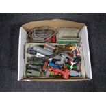 A quantity of vintage toys including Dinky die cast vehicles, Hornby Dublo railway items etc.
