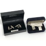 A pair of silver Royal Mail cufflinks together with a further pair of sterling silver cufflinks.