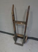 An antique wooden sack barrow