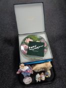 A tray containing Doulton figure (AF), Beatrix Potter Royal Albert figures (AF),