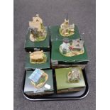 A tray containing six boxed Lilliput Lane ornaments to include Daisy Chain Florist,