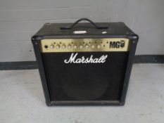 A Marshall MG50 FX amplifier.