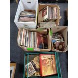 Three boxes containing a large quantity of vinyl LPs and 45s (miscellaneous).