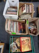 Three boxes containing a large quantity of vinyl LPs and 45s (miscellaneous).