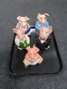 Five Wade Natwest pig money banks.