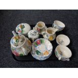 A 19 piece Italian floral patterned pottery tea service.