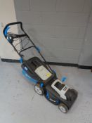 A MacAllister electric lawn mower with grass box