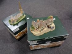 Two boxed Lilliput Lane ornaments to include Wakefield Cathedral and The Old Sun Inn.