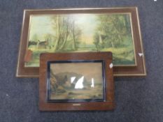 A 20th century oak framed print, King Arthur's Castle,