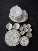 A tray containing 40 pieces of Paragon tea and dinner china.