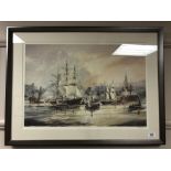 After Tom MacDonald, Tall ships moored on the Tyne, reproduction in colours,