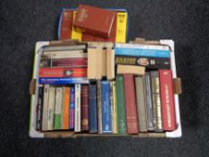 A large box of books, Wisden Cricket Almanacks etc.