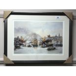 After Tom MacDonald, Steamboats on the Tyne, reproduction in colours, signed in pencil to margin,