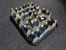 A large quantity of KLM by Bols Delft pottery houses.