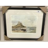 After Tom MacDonald, Lindisfarne Castle, reproduction in colours, signed in pencil to margin,