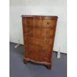 A mahogany Regency style serpentine fronted five drawer chest 93 cm x53 cm x 41 cm