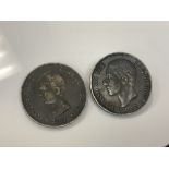 Two silver coins - 1890 & 1885 5 Pesetas.