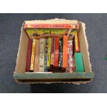 A box containing vintage board games to include Magnetic Cup Final, Pixie Derby, etc.