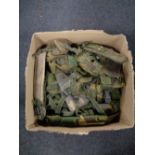 A box of army surplus webbing and pouches