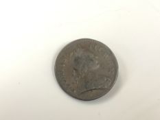 A 1772 half penny (Georgius error).