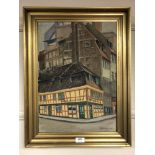 Continental School : Street scene, oil on canvas, signed Wilman, dated 1935, 47 cm x 33 cm, framed.